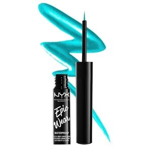 NYX Epic Wear Waterproof Liquid Eyeliner — Teal Blue